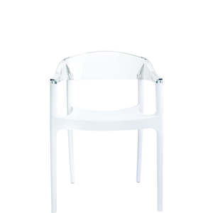 SIESTA CARMEN ARMCHAIR "WHITE/CLEAR" (x4)