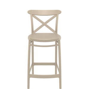 Siesta Cross Bar Stool 65cm: SIESTA CROSS BAR STOOL 65cm "TAUPE" (x4)