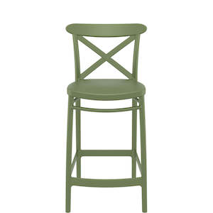 SIESTA CROSS BAR STOOL 65cm "OLIVE GREEN" (x4)