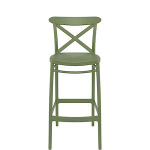 Siesta Cross Bar Stool 75cm: SIESTA CROSS BAR STOOL 75cm "OLIVE GREEN" (x4)