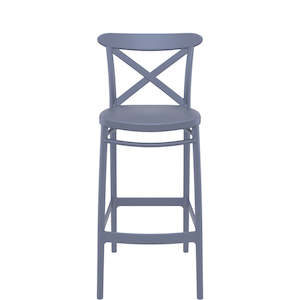 Siesta Cross Bar Stool 75cm: SIESTA CROSS BAR STOOL 75cm "DARK GREY" (x4)