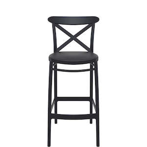 SIESTA CROSS BAR STOOL 75cm "BLACK" (x4)