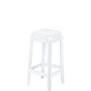 SIESTA FOX BAR STOOL 65cm"GLOSS WHITE" (x2)