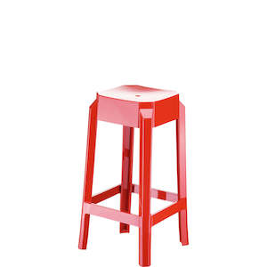 SIESTA FOX BAR STOOL 65cm" GLOSS RED" (x2)