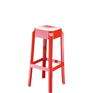 SIESTA FOX BAR STOOL 75cm"GLOSS RED" (x2)