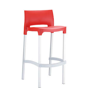GIO COMMERCIAL BAR STOOL 75cm "RED" (x4)