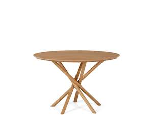 ATHENS ROUND WOODEN DINING TABLE "NATURAL OAK"