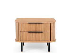 LINEA 2 DRAWER BEDSIDE TABLE "NATURAL OAK"