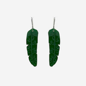 Earrings: Nichola Earrings - Te Raukura - Green Large