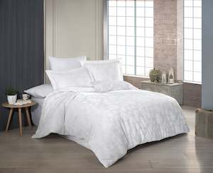 Bedding Sets: Bedding Set Sofia White - printed organic cotton sateen
