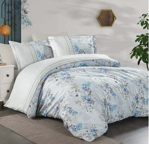 Fienza Premium Bedding Set - Organic Cotton, 6pcs, Flower Print, Sateen