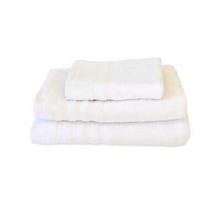 Towels: Bath Towel Set 3 pcs White 50x90cm, 70x140cm, 100x 150cm
