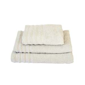 Bath Towel Set 3 pcs Beige stripe 50x90cm, 70x140cm, 100x150cm