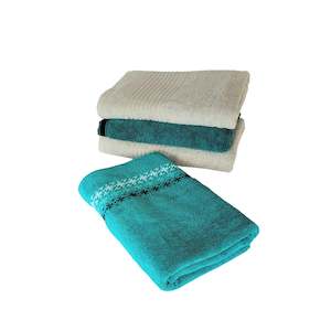 Towels: Cotton Bath Towel 70x140 cm, Grey, Emerald