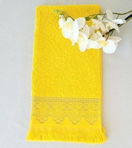 Towels: Bath Towel with embroidery organic cotton 50x90 cm