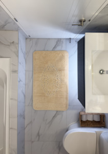 Bath Mats: Bath Mat Beatrice Beige antique set (2pcs) Cotton