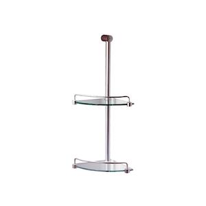PLUMBLINE GLASS 2 TIER SHOWER CADDY