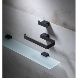 Baskets And Shelves: HEIRLOOM STUDIO 1 GLASS SHELF 600MM BLACK