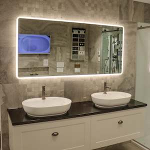 Stone Basins: CODE CURVE OVAL BASIN WITH TAP HOLE 580 x 420 x 120- MATT WHITE