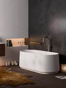 Black: CODE PILLAR ACRYLIC 1700 FREESTANDING BATH