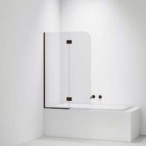 Brushed Brass: Code Super Clear Bath Screen Range | 550 + 450W