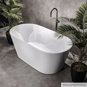 Freestanding Acrylic Baths: PLUMBLINE TONDO FREESTANDING BATH - 2 SIZES