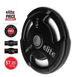 Products: Ezi-Grip Olympic Rubber Weight Plate Elite Fitness NZ