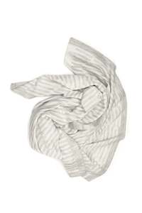 Silk Merino Chevron Baby Blanket in White and Grey Marl
