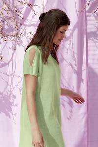 Spring Summer: Linen Knit Flower Tunic Dress