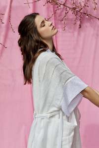 Spring Summer: Linen Kimono in Off White