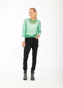 Winter 2025 Injection: Arrow Mesh Top - 3/4 Sleeve