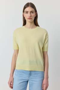Essentials: Essential Cashmere Crew Tee - Lemon