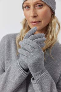 Gloves 1: Cashmere Gloves - Dark Grey Melange