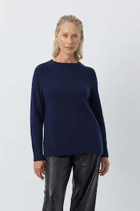 Luxe 1: Luxe Cashmere Raglan Crew - Navy