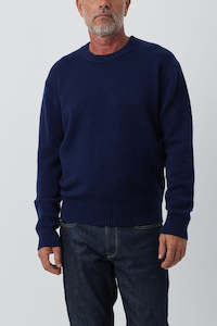 Relaxed Cashmere Edit: Mens Cashmere Relaxed Crew - Navy