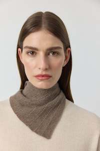 Snoods Bandanas: Cashmere Pointelle Bandana - Walnut