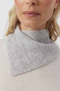 Snoods Bandanas: Cashmere Pointelle Bandana - Grey Melange