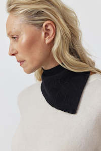 Snoods Bandanas: Cashmere Pointelle Bandana - Black