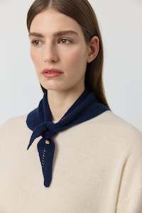 Snoods Bandanas: Cashmere Pointelle Bandana - Navy
