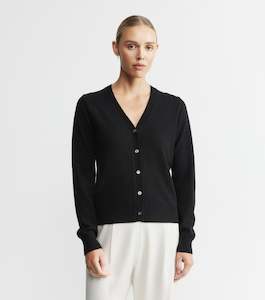 Essential Cashmere V Cardigan - Black