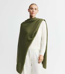 Cashmere Travel Wrap - Moss Green