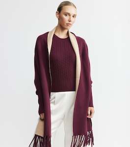 Best Sellers: Cashmere Double Sided Jacket - Burgundy/Camel