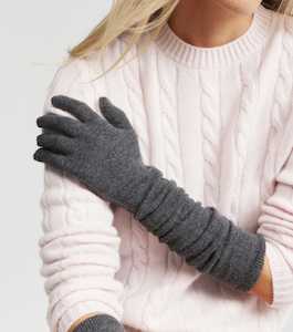 Cashmere Long Gloves - Graphite