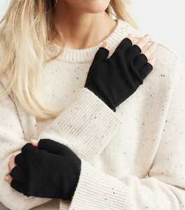 Gloves 1: Cashmere Fingerless Gloves - Black