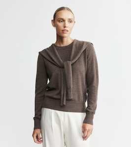 Cashmere Sweater Scarf - Brown Melange