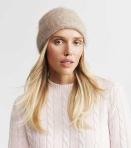Brushed Cashmere: Brushed Cashmere Beanie - Walnut