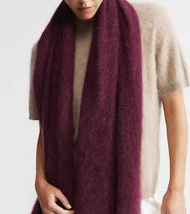Brushed Cashmere Wrap - Burgundy