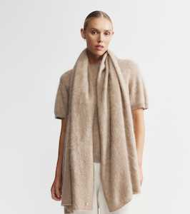 Brushed Cashmere: Brushed Cashmere Wrap - Walnut