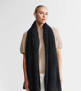 Brushed Cashmere: Brushed Cashmere Wrap - Black
