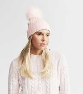 New Accessories Arrivals: Cashmere Pom Pom Beanie - Powder Pink